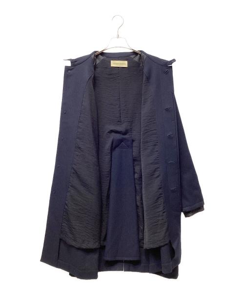 YSTRDY'S TMRRW（イエスタデイズトゥモロウ）YSTRDY'S TMRRW (イエスタデイズトゥモロウ) WOOLLY TWILL PATRASCHE COA ネイビー サイズ:Mの古着・服飾アイテム