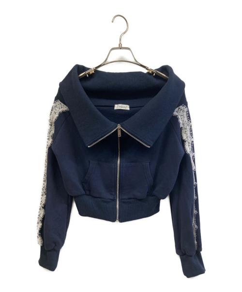 darich（ダーリッチ）darich (ダーリッチ) オフショルレーススウェット/スカートセット ネイビー サイズ:Freeの古着・服飾アイテム
