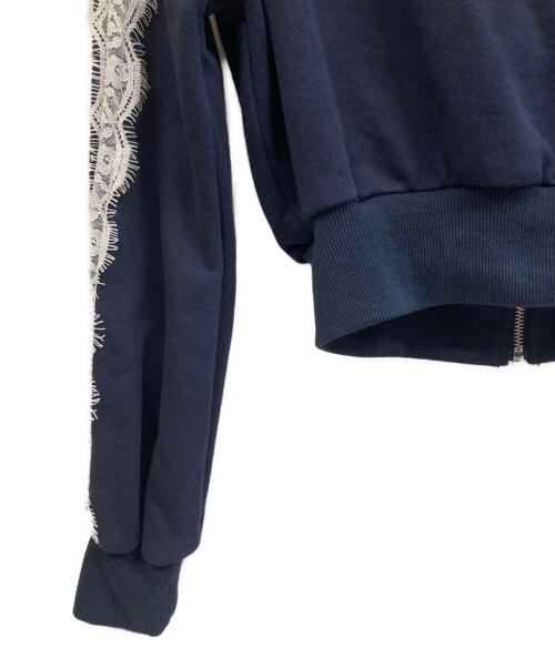 darich（ダーリッチ）darich (ダーリッチ) オフショルレーススウェット/スカートセット ネイビー サイズ:Freeの古着・服飾アイテム