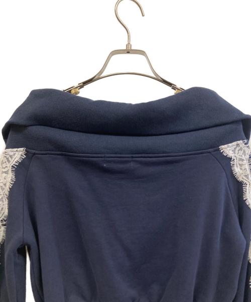 darich（ダーリッチ）darich (ダーリッチ) オフショルレーススウェット/スカートセット ネイビー サイズ:Freeの古着・服飾アイテム