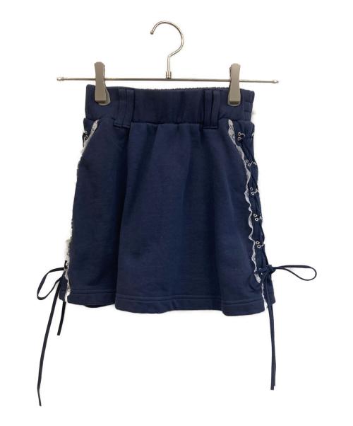 darich（ダーリッチ）darich (ダーリッチ) オフショルレーススウェット/スカートセット ネイビー サイズ:Freeの古着・服飾アイテム