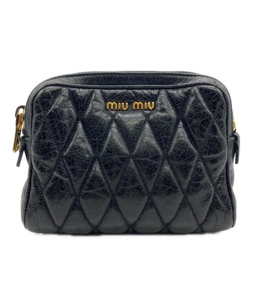 MIU MIU（ミュウミュウ）MIU MIU (ミュウミュウ) ミニショルダーバッグ ブラックの古着・服飾アイテム