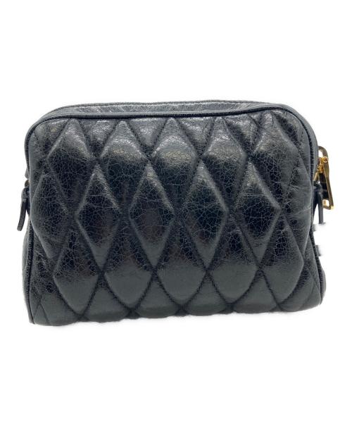 MIU MIU（ミュウミュウ）MIU MIU (ミュウミュウ) ミニショルダーバッグ ブラックの古着・服飾アイテム