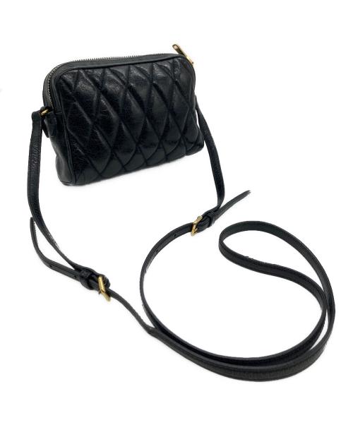 MIU MIU（ミュウミュウ）MIU MIU (ミュウミュウ) ミニショルダーバッグ ブラックの古着・服飾アイテム