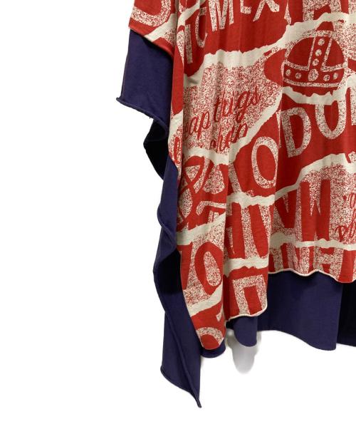 Vivienne Westwood ANGLOMANIA（ヴィヴィアンウエストウッドアングロマニア）Vivienne Westwood ANGLOMANIA (ヴィヴィアンウエストウッドアングロマニア) ノースリーブ・キャミソールワンピース レッド×パープル サイズ:38の古着・服飾アイテム