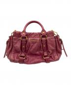 MIU MIUミュウミュウ）の古着「２WAYレザーハンドバッグ」｜ピンク