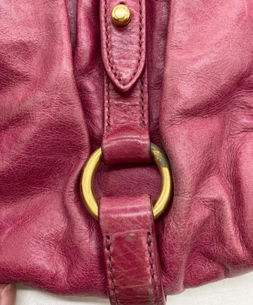 MIU MIU（ミュウミュウ）MIU MIU (ミュウミュウ) ２WAYレザーハンドバッグ ピンクの古着・服飾アイテム