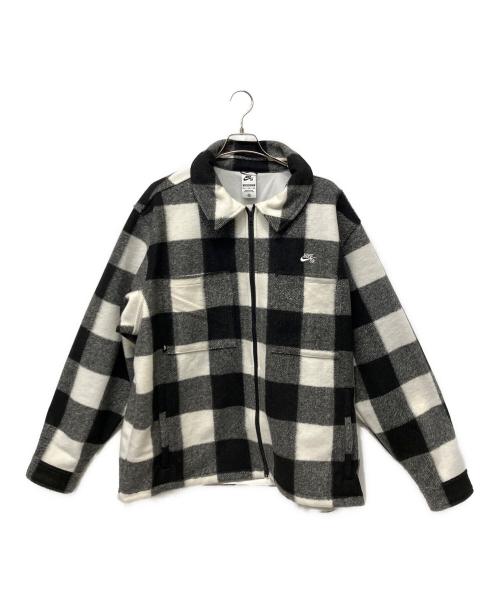 NIKE SB（ナイキエスビー）NIKE SB (ナイキエスビー) シャツジャケット ブラック×ホワイト サイズ:XXLの古着・服飾アイテム