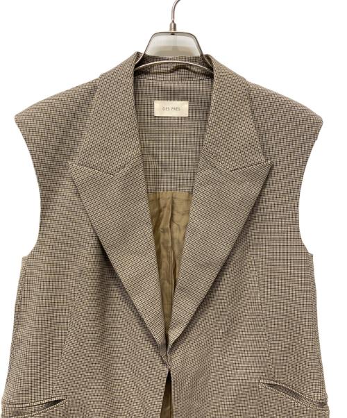 DES PRES（デ プレ）DES PRES (デ プレ) ウーステッドウールトロピカルストレッチ ラペルカラージレ ブラウン サイズ:FREEの古着・服飾アイテム