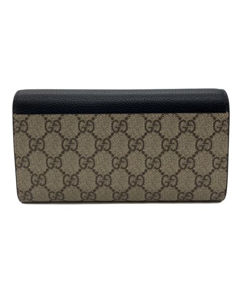 GUCCI（グッチ）GUCCI (グッチ) 2つ折り財布 ブラック×ベージュの古着・服飾アイテム