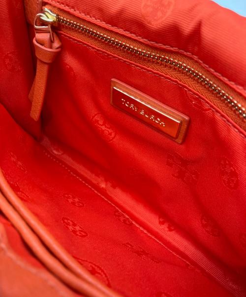 TORY BURCH（トリーバーチ）TORY BURCH (トリーバーチ) レザーショルダーバッグ オレンジの古着・服飾アイテム