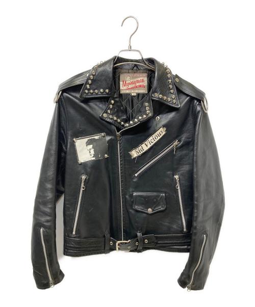 666Leather Wear（シックスシックスシックスレザー）666Leather wear (シックスシックスシックスレザー) ライダースジャケット ブラック サイズ:38の古着・服飾アイテム