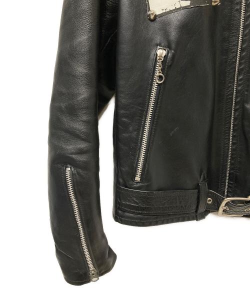 666Leather Wear（シックスシックスシックスレザー）666Leather wear (シックスシックスシックスレザー) ライダースジャケット ブラック サイズ:38の古着・服飾アイテム