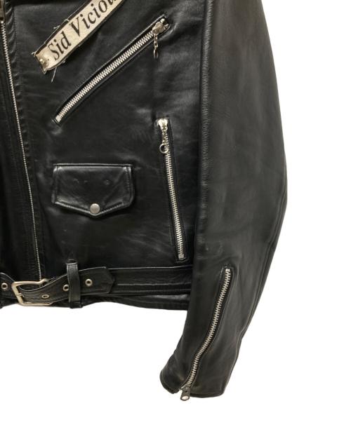 666Leather Wear（シックスシックスシックスレザー）666Leather wear (シックスシックスシックスレザー) ライダースジャケット ブラック サイズ:38の古着・服飾アイテム