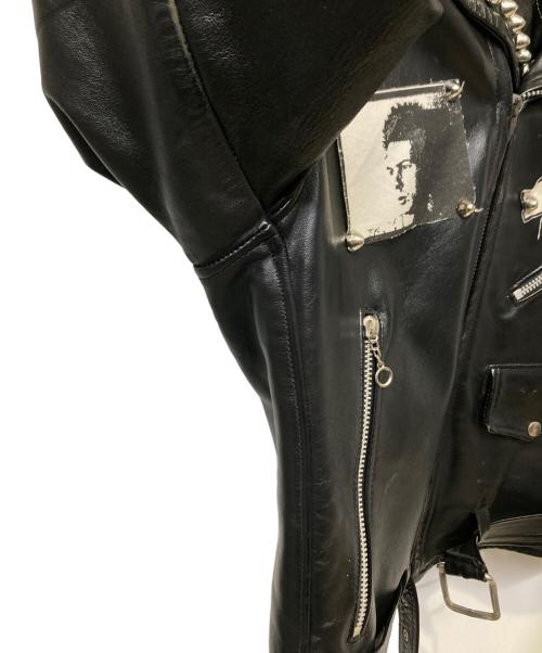 666Leather Wear（シックスシックスシックスレザー）666Leather wear (シックスシックスシックスレザー) ライダースジャケット ブラック サイズ:38の古着・服飾アイテム