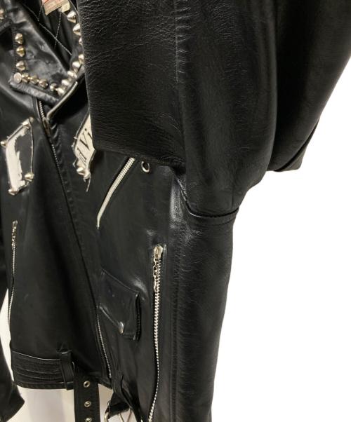 666Leather Wear（シックスシックスシックスレザー）666Leather wear (シックスシックスシックスレザー) ライダースジャケット ブラック サイズ:38の古着・服飾アイテム
