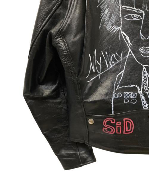 666Leather Wear（シックスシックスシックスレザー）666Leather wear (シックスシックスシックスレザー) ライダースジャケット ブラック サイズ:38の古着・服飾アイテム