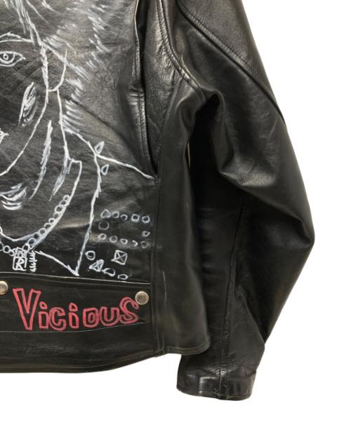 666Leather Wear（シックスシックスシックスレザー）666Leather wear (シックスシックスシックスレザー) ライダースジャケット ブラック サイズ:38の古着・服飾アイテム