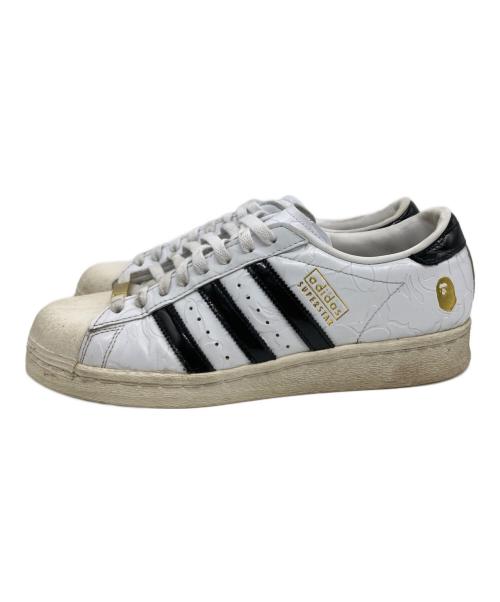 adidas（アディダス）adidas (アディダス) BAPE BY A BATHING APE (ベイプバイアベイシングエイプ) ローカットスニーカー ホワイト サイズ:26cmの古着・服飾アイテム
