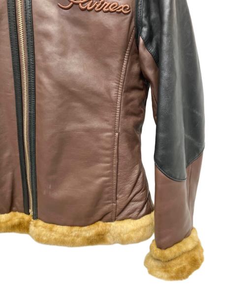 AVIREX（アヴィレックス）AVIREX (アヴィレックス) レザージャケット ブラック×ブラウン サイズ:Mの古着・服飾アイテム