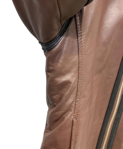 AVIREX（アヴィレックス）AVIREX (アヴィレックス) レザージャケット ブラック×ブラウン サイズ:Mの古着・服飾アイテム