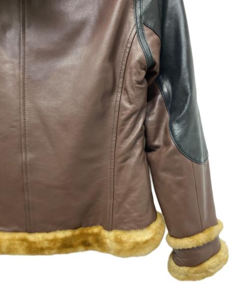 AVIREX（アヴィレックス）AVIREX (アヴィレックス) レザージャケット ブラック×ブラウン サイズ:Mの古着・服飾アイテム