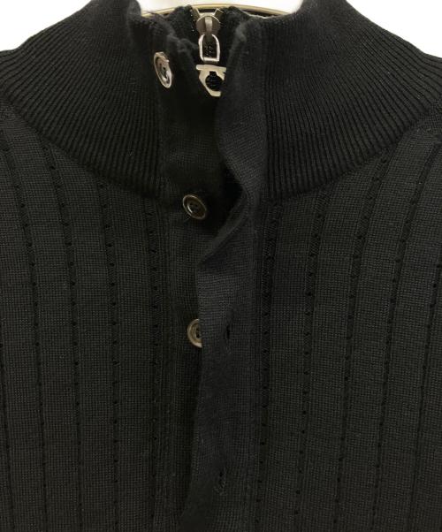 Salvatore Ferragamo（サルヴァトーレ フェラガモ）Salvatore Ferragamo (サルヴァトーレ フェラガモ) ニットポロシャツ ブラック サイズ:XLの古着・服飾アイテム