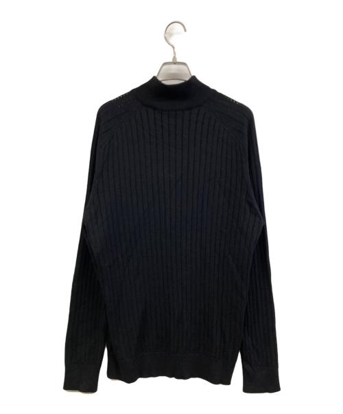 Salvatore Ferragamo（サルヴァトーレ フェラガモ）Salvatore Ferragamo (サルヴァトーレ フェラガモ) ニットポロシャツ ブラック サイズ:XLの古着・服飾アイテム
