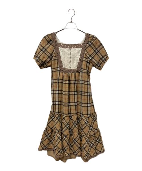 PINK HOUSE（ピンクハウス）PINK HOUSE (ピンクハウス) 半袖ワンピース ベージュ サイズ:Freeの古着・服飾アイテム