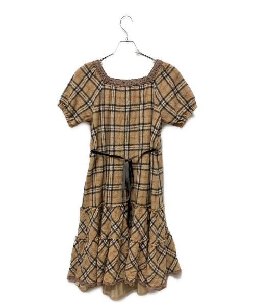 PINK HOUSE（ピンクハウス）PINK HOUSE (ピンクハウス) 半袖ワンピース ベージュ サイズ:Freeの古着・服飾アイテム