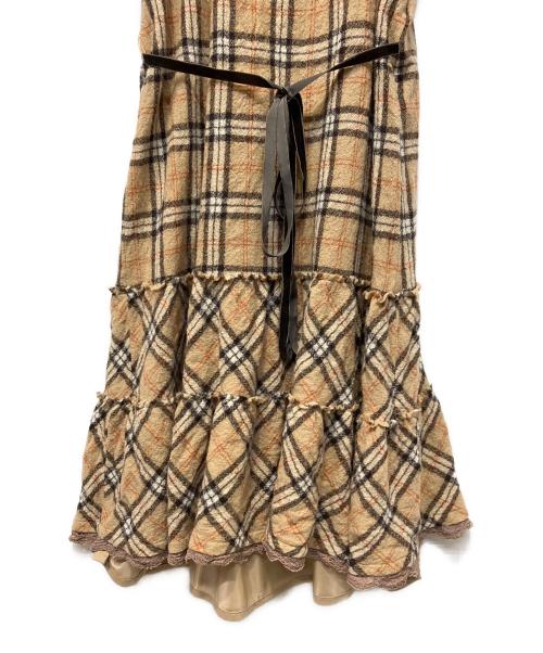 PINK HOUSE（ピンクハウス）PINK HOUSE (ピンクハウス) 半袖ワンピース ベージュ サイズ:Freeの古着・服飾アイテム