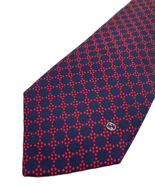 GUCCI（グッチ）GUCCI (グッチ) ネクタイ ネイビー×レッド サイズ:無しの古着・服飾アイテム