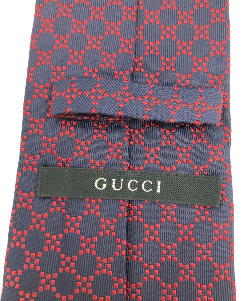 GUCCI（グッチ）GUCCI (グッチ) ネクタイ ネイビー×レッド サイズ:無しの古着・服飾アイテム