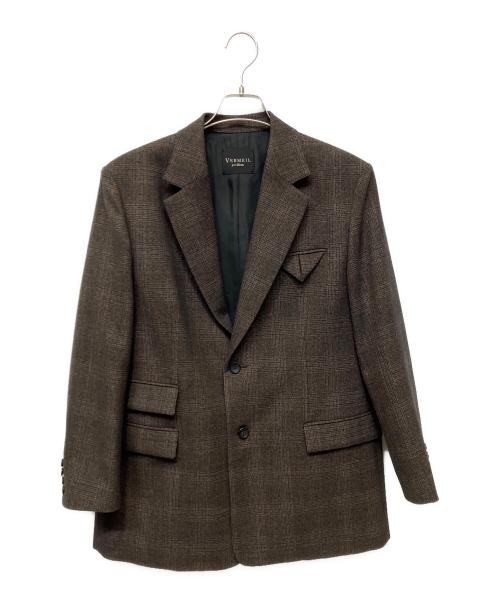 VERMEIL par iena（ヴェルメイユ パー イエナ）VERMEIL par iena (ヴェルメイユ パー イエナ) woolテーラードジャケット ブラウン サイズ:Mの古着・服飾アイテム