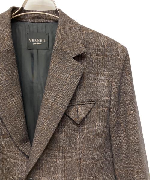 VERMEIL par iena（ヴェルメイユ パー イエナ）VERMEIL par iena (ヴェルメイユ パー イエナ) woolテーラードジャケット ブラウン サイズ:Mの古着・服飾アイテム