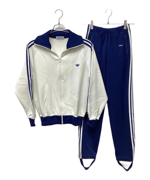 adidas（アディダス）adidas (アディダス) セットアップジャージ ホワイト×ブルー サイズ:4号の古着・服飾アイテム