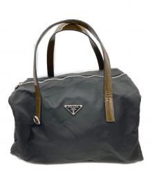 PRADA（プラダ）の古着「テスート ナイロン ミニボストンバッグ BR2394」｜ブラック×ブラウン