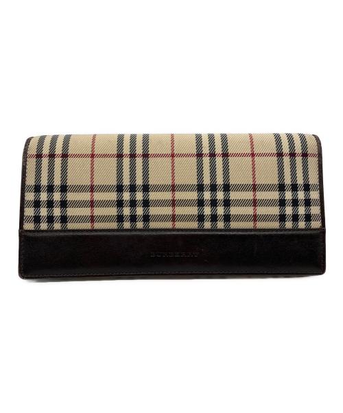 BURBERRY（バーバリー）BURBERRY (バーバリー) 長財布 ベージュ×ブラウンの古着・服飾アイテム