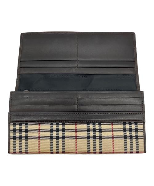 BURBERRY（バーバリー）BURBERRY (バーバリー) 長財布 ベージュ×ブラウンの古着・服飾アイテム