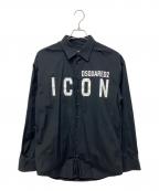 DSQUARED2RED2ディースクエアード）の古着「メンズ ロゴプリントシャツ」｜ブラック