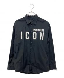 DSQUARED2RED2（ディースクエアード）の古着「メンズ ロゴプリントシャツ」｜ブラック