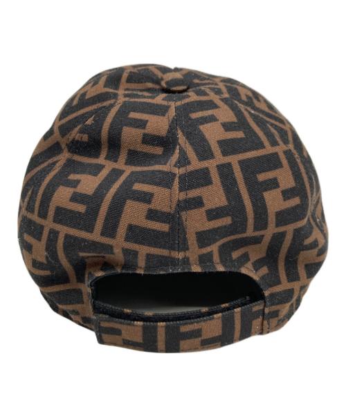 FENDI（フェンディ）FENDI (フェンディ) FFジャカードファブリック ベースボールキャップ ブラウン×ブラック サイズ:ＦＲＥＥの古着・服飾アイテム