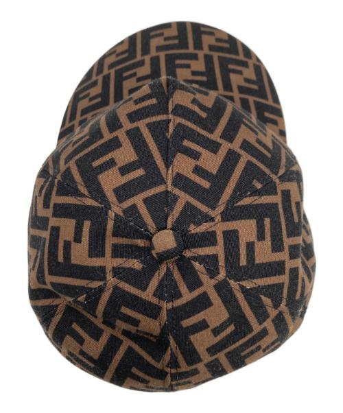 FENDI（フェンディ）FENDI (フェンディ) FFジャカードファブリック ベースボールキャップ ブラウン×ブラック サイズ:ＦＲＥＥの古着・服飾アイテム