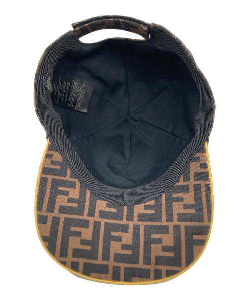 FENDI（フェンディ）FENDI (フェンディ) FFジャカードファブリック ベースボールキャップ ブラウン×ブラック サイズ:ＦＲＥＥの古着・服飾アイテム