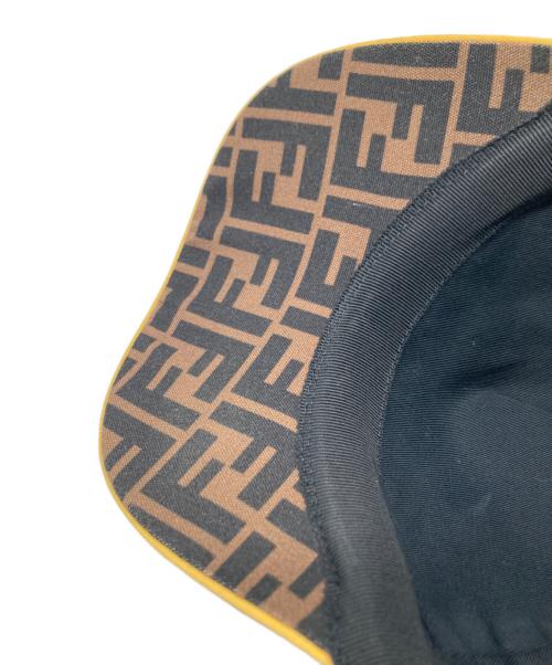 FENDI（フェンディ）FENDI (フェンディ) FFジャカードファブリック ベースボールキャップ ブラウン×ブラック サイズ:ＦＲＥＥの古着・服飾アイテム