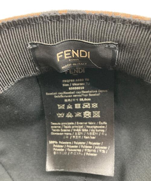 FENDI（フェンディ）FENDI (フェンディ) FFジャカードファブリック ベースボールキャップ ブラウン×ブラック サイズ:ＦＲＥＥの古着・服飾アイテム