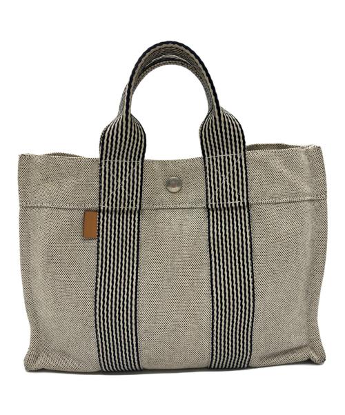 HERMES（エルメス）HERMES (エルメス) キャンバストートバッグ グレーの古着・服飾アイテム