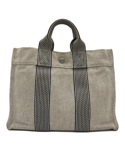HERMES（エルメス）HERMES (エルメス) キャンバストートバッグ グレーの古着・服飾アイテム