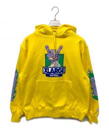 X-LARGE×FR2（エクストララージ×エフアールツー）の古着「プルオーバーパーカー」｜イエロー