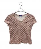 BURBERRY BLUE LABELバーバリー ブルー レーベル）の古着「半袖カットソー」｜ピンク
